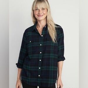 Green and Blue flannel shirt